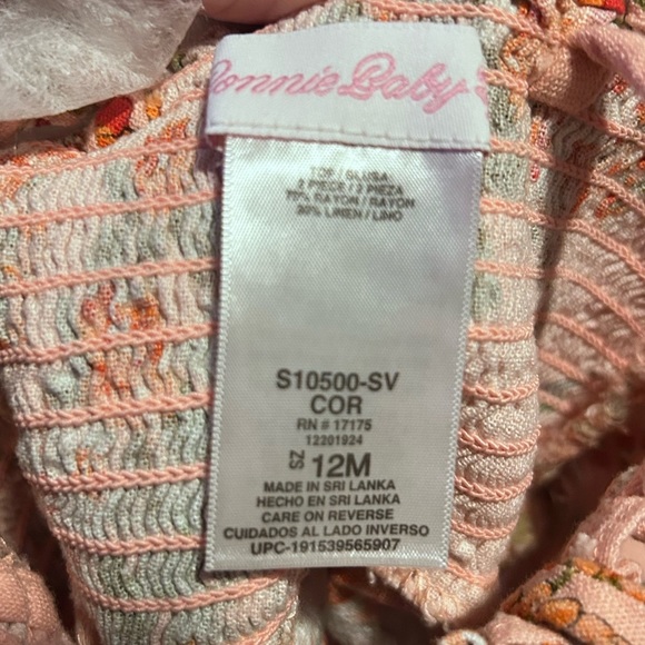 Bonnie Baby 2 Piece Muti-Color Floral Set Size 12M - Picture 3 of 3